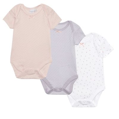 Baby girls' multi-coloured pack of three onesies
